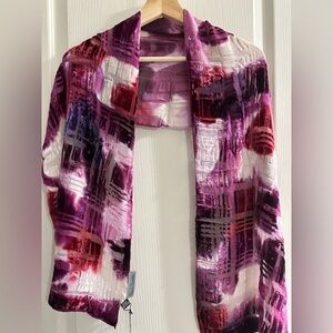 40% Silk  60% Rayon Silk scarf velvet pattern